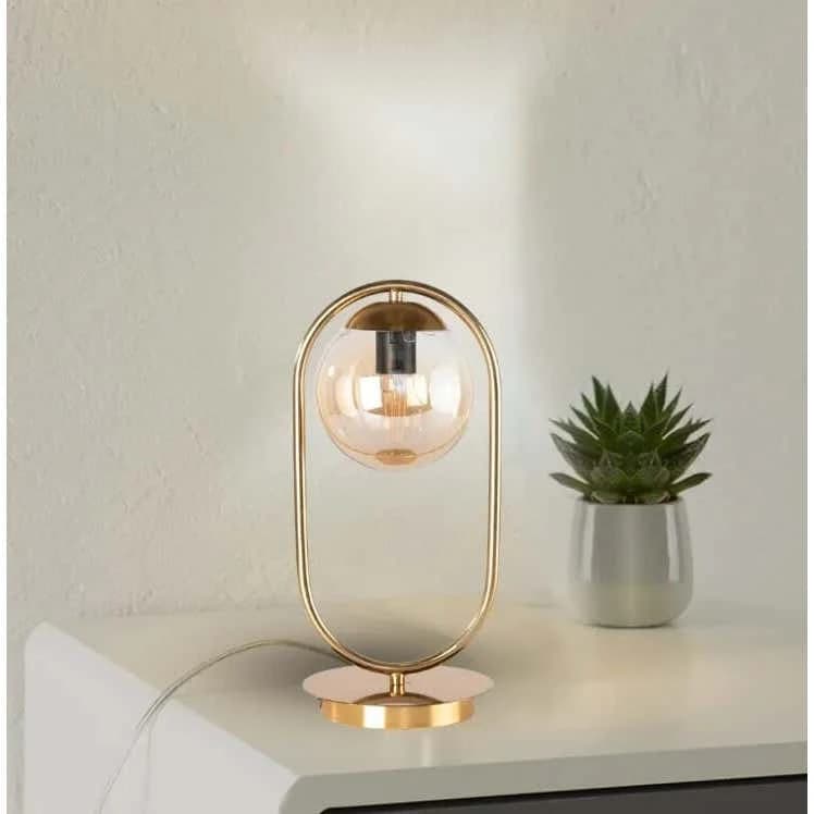 TBS Metal Modern Globe Table Lamp, 45 ×15 cm - Gold
