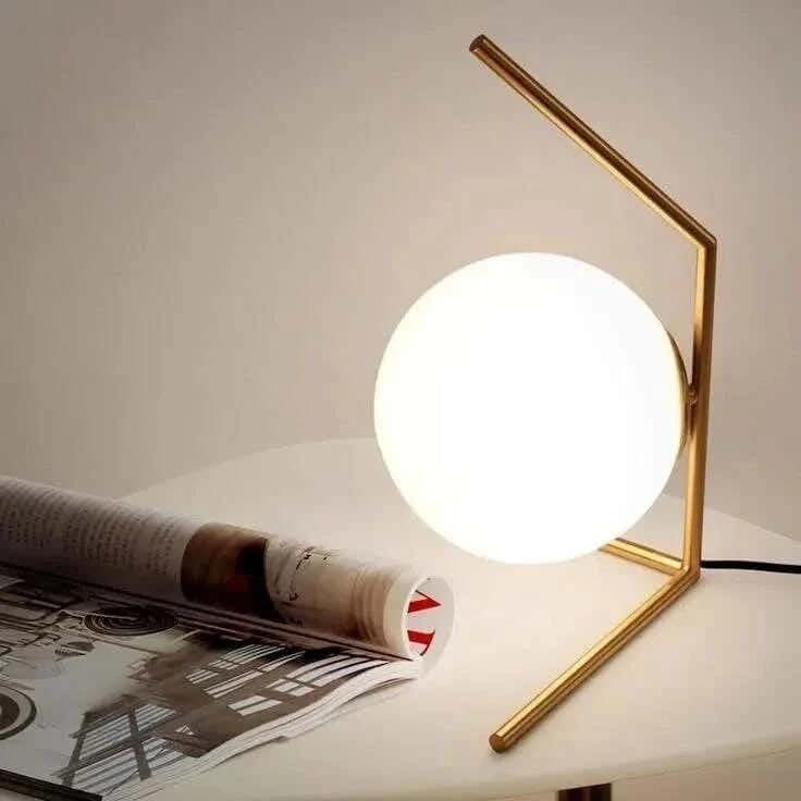 TBS Metal Modern Globe Table Lamp, 45 ×15 cm - Gold