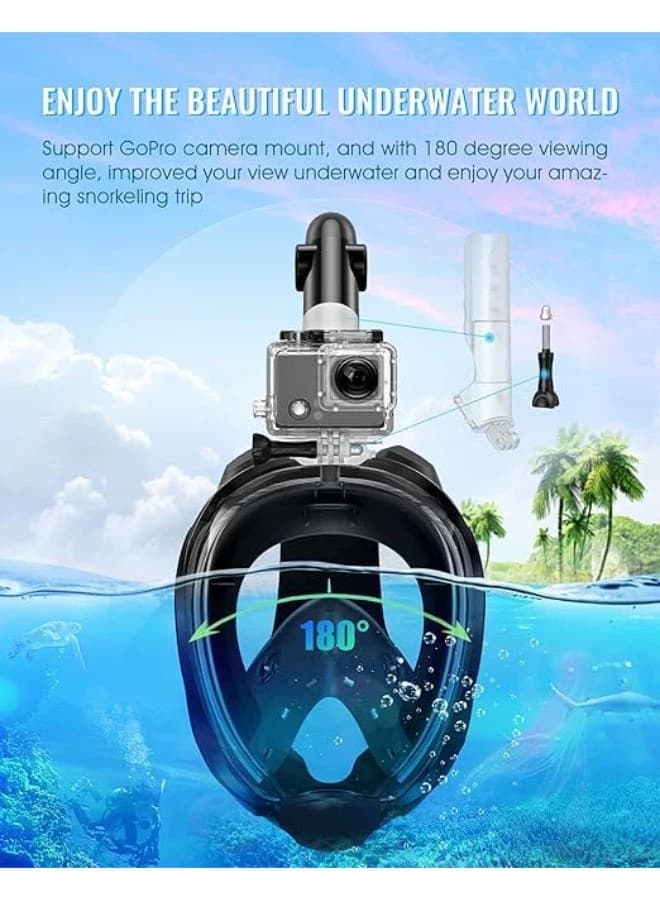 180° Panoramic View Full Face Snorkel Mask – Anti-fog and anti-leak