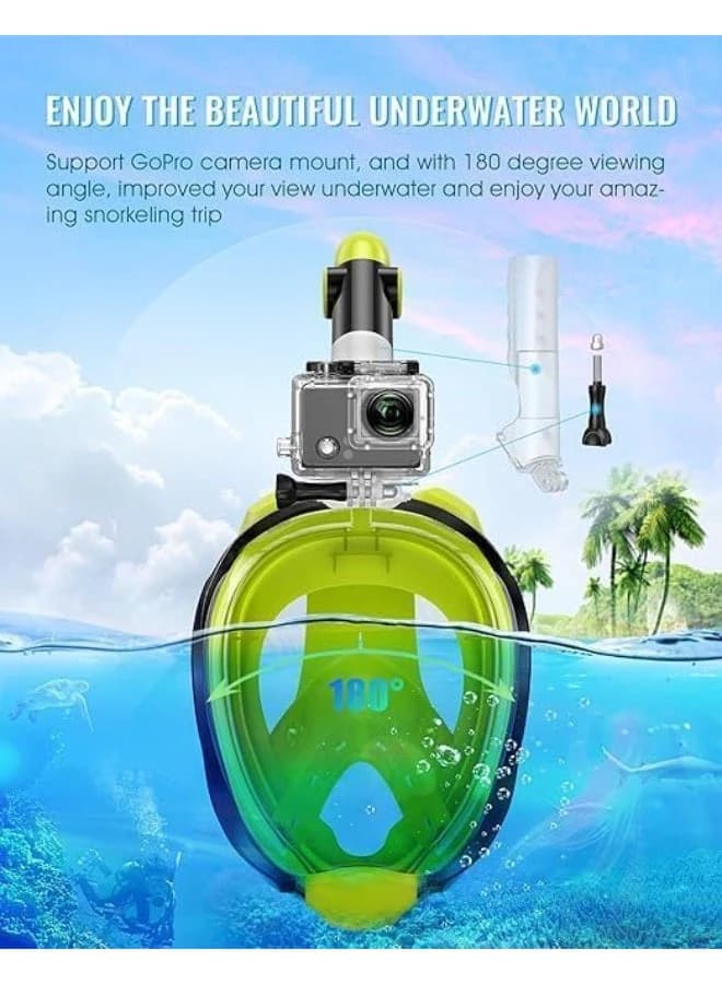 180° Panoramic View Full Face Snorkel Mask – Anti-fog and anti-leak