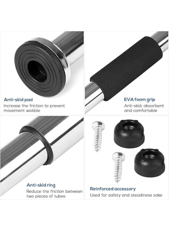 Adjustable exercise bar from 62 to 100 cm, suitable for home workouts, pull-ups