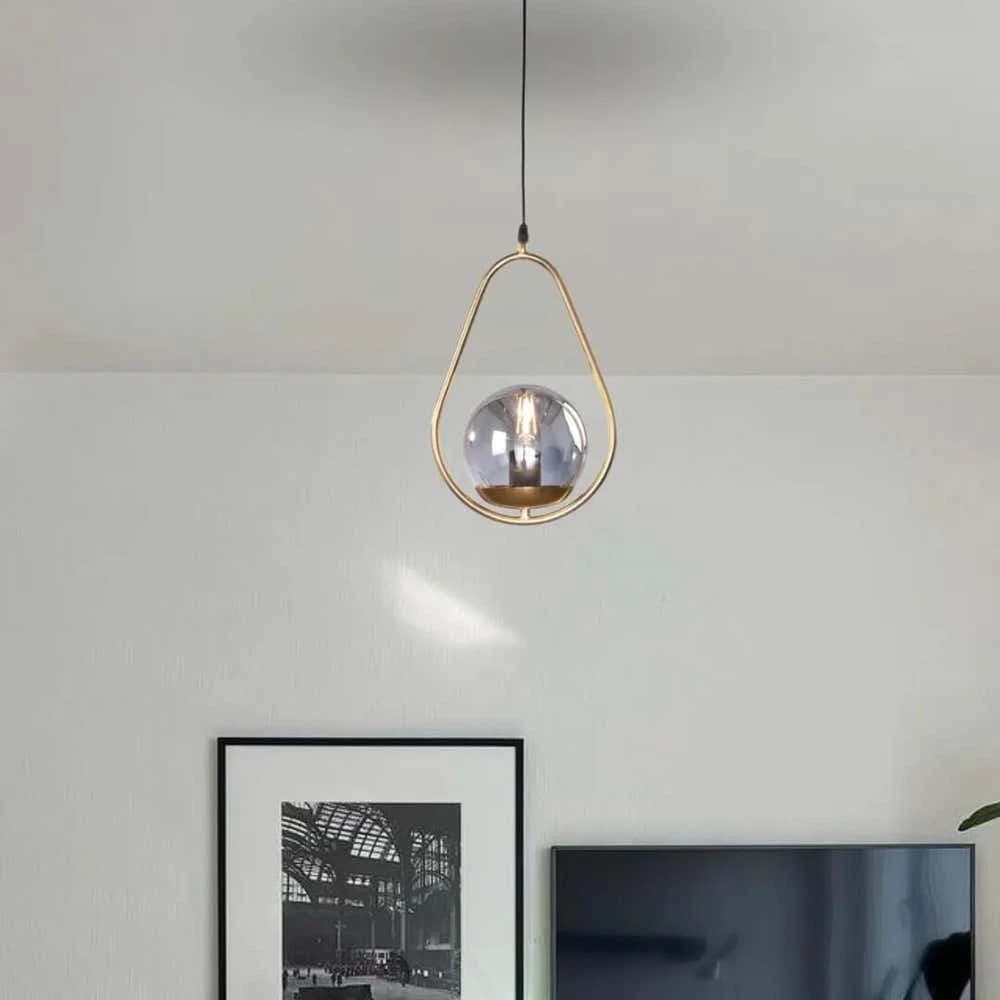 Globi ceiling chandelier, metal, 75x15 cm - gold