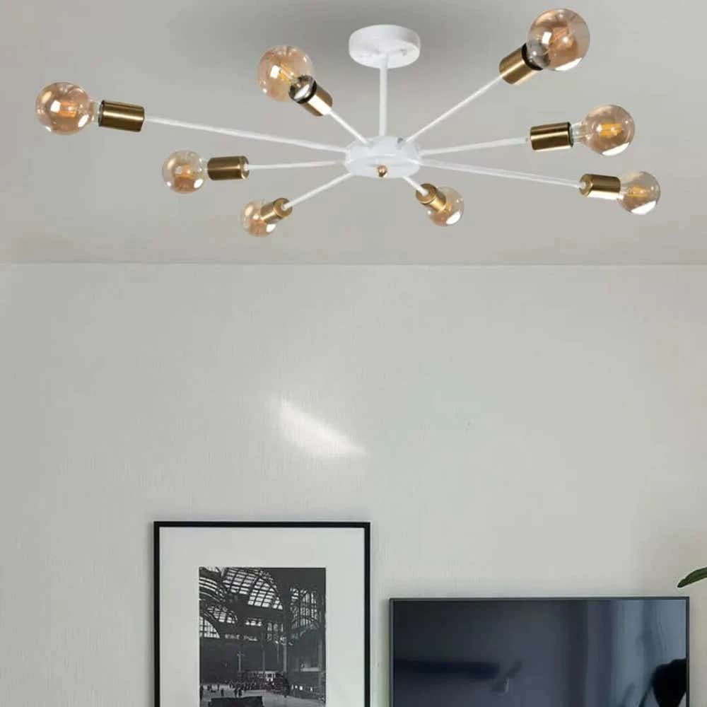 Globi ceiling chandelier, metal, 75x15 cm - white