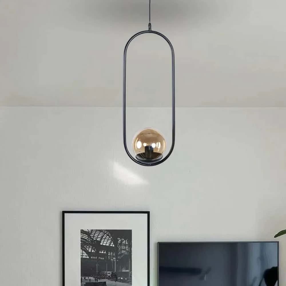 Globi ceiling chandelier, metal, 75x15 cm - black
