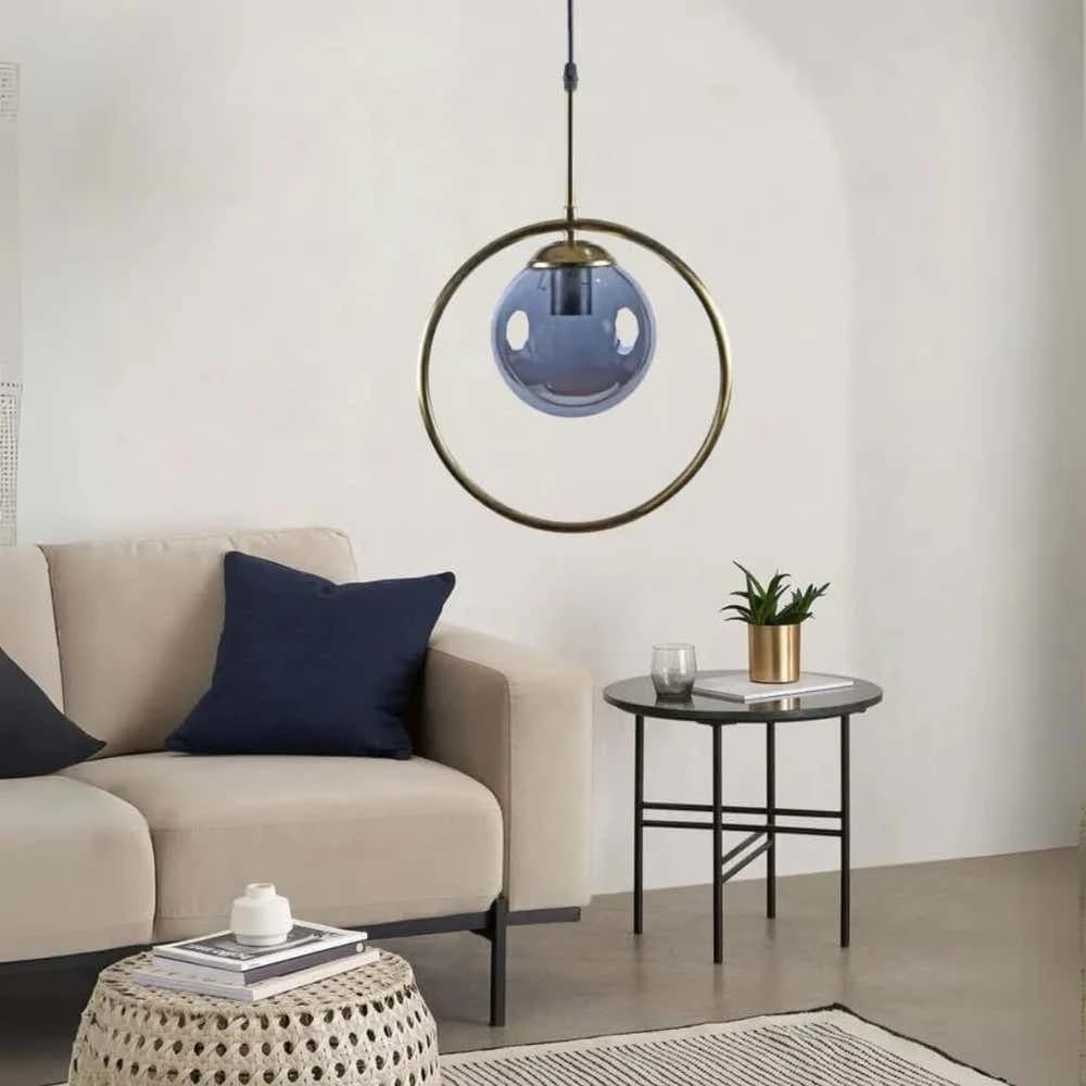 Globi ceiling chandelier, metal, 75x15 cm - gold