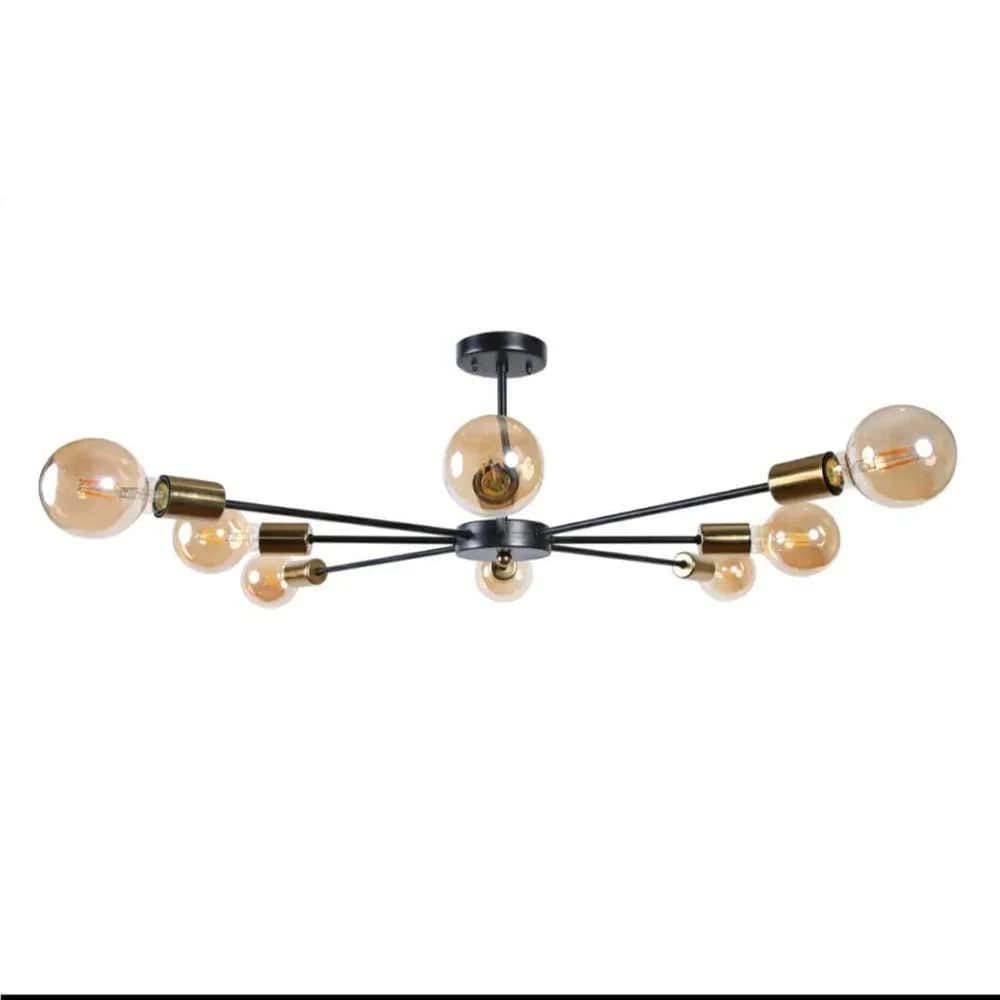 Globi ceiling chandelier, metal, 75x15 cm - black