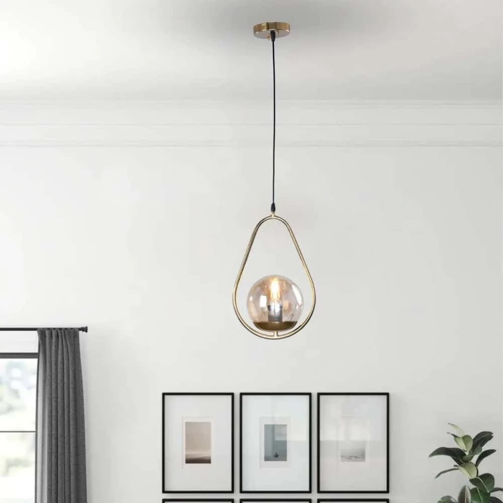Globi ceiling chandelier, metal, 75x15 cm - gold