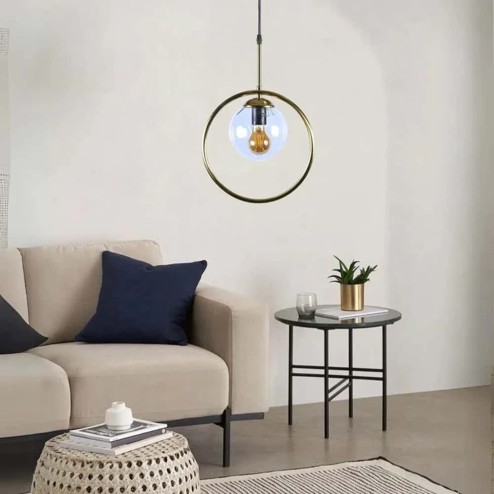 Globi ceiling chandelier, metal, 75x15 cm - gold