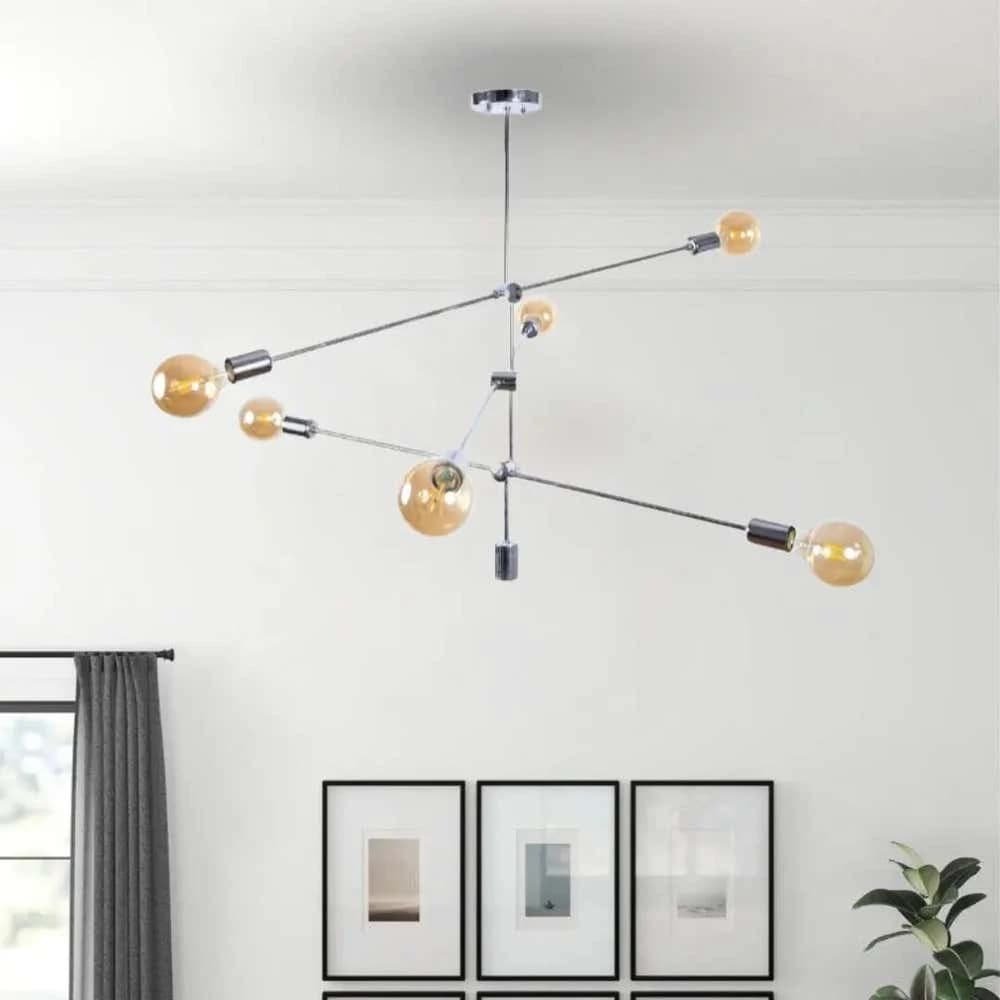 Globi ceiling chandelier, metal, 75x30 cm - silver