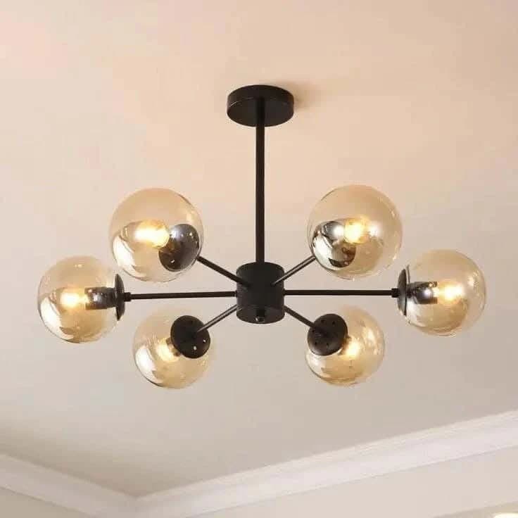 Globi ceiling chandelier, metal, 75x15 cm - black