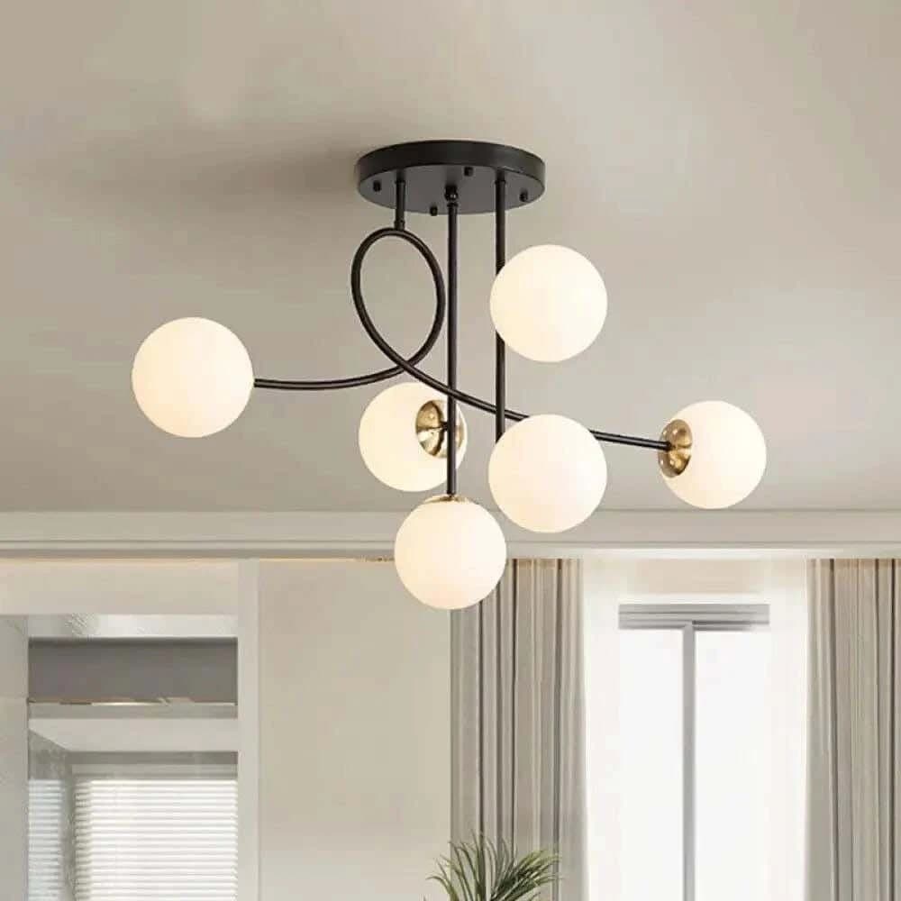 Globi ceiling chandelier, metal, 75x15 cm - black