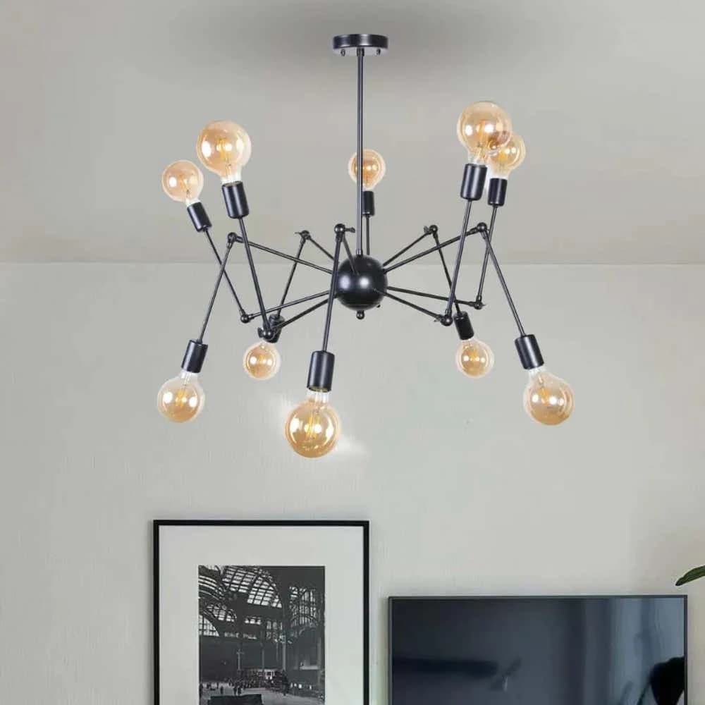 Globi ceiling chandelier, metal, 75x50 cm - black