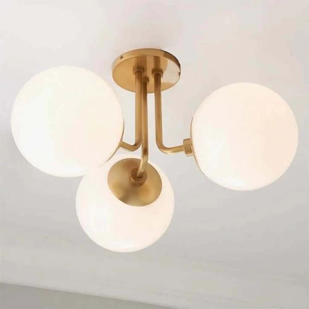 Globi ceiling chandelier, metal, 75x15 cm - gold