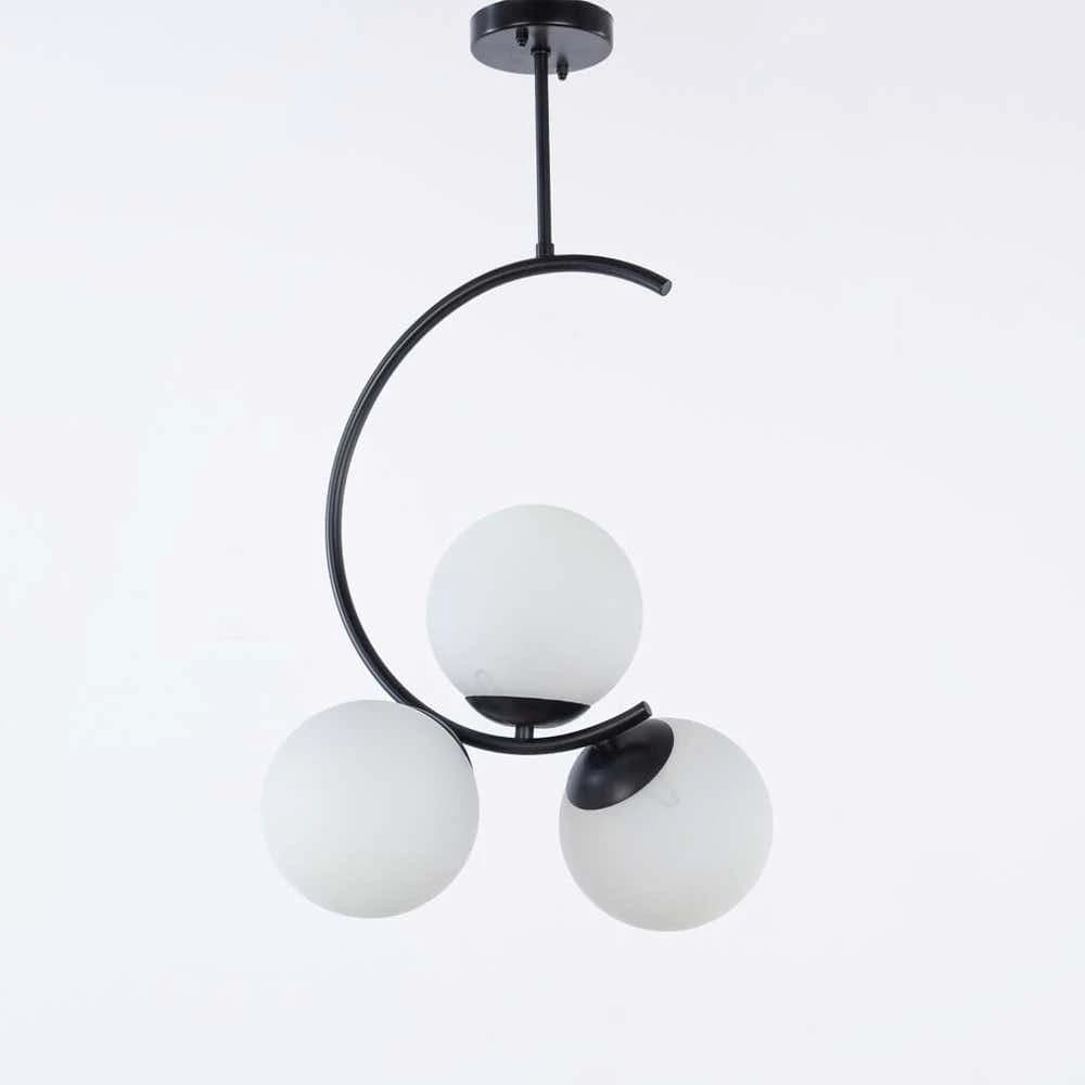Globi ceiling chandelier, metal, 75x15 cm - black