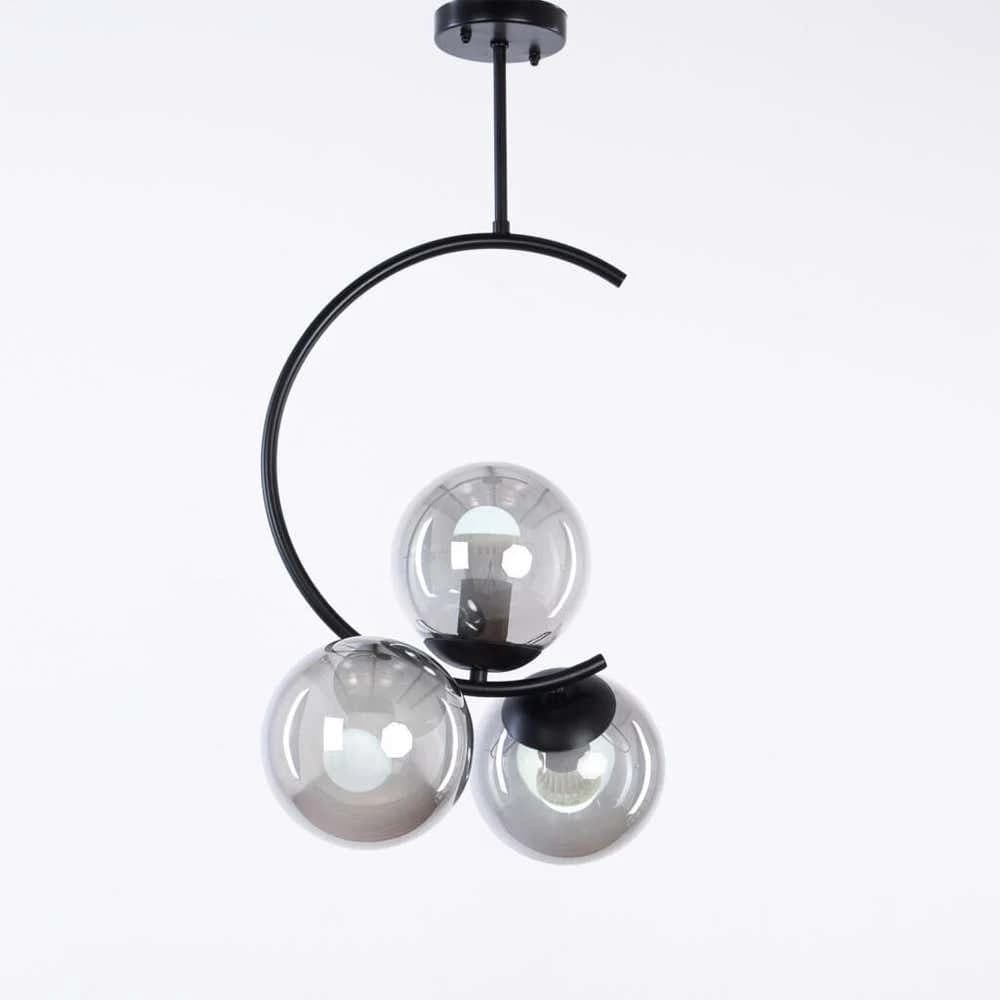 Globi ceiling chandelier, metal, 75x15 cm - black