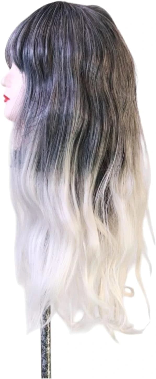 Long Wavy Wig – Black to silver grey.  