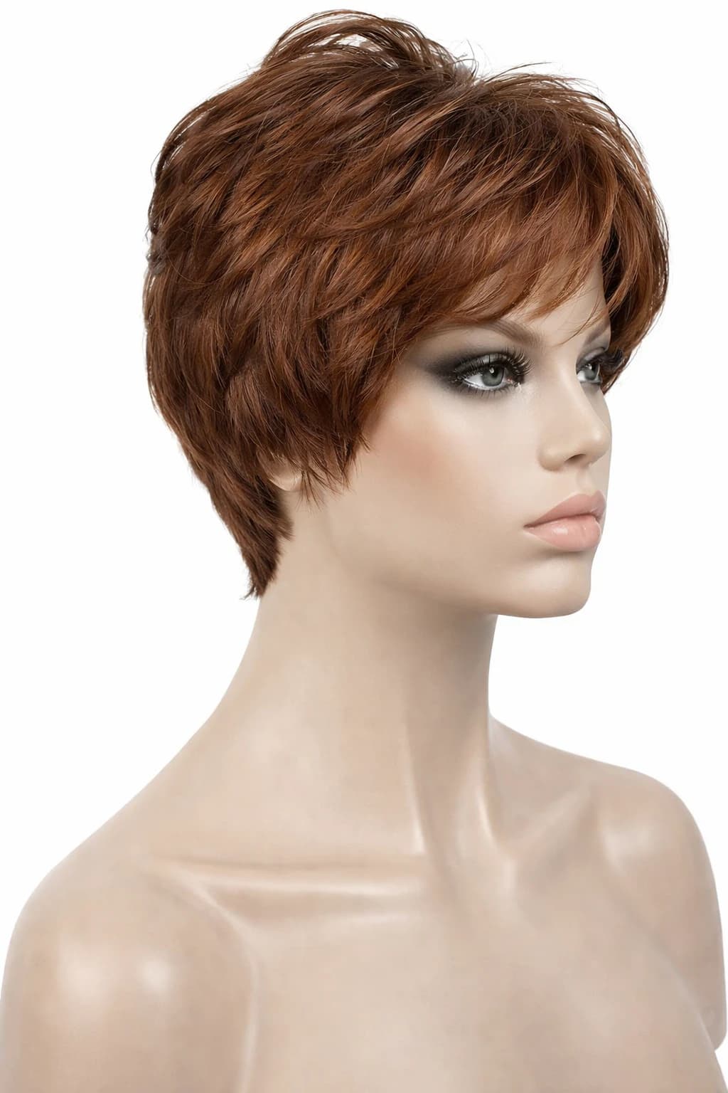 Short Brown Wig Synthetic Wigs for Women Ombre Pixie Cut Wig  