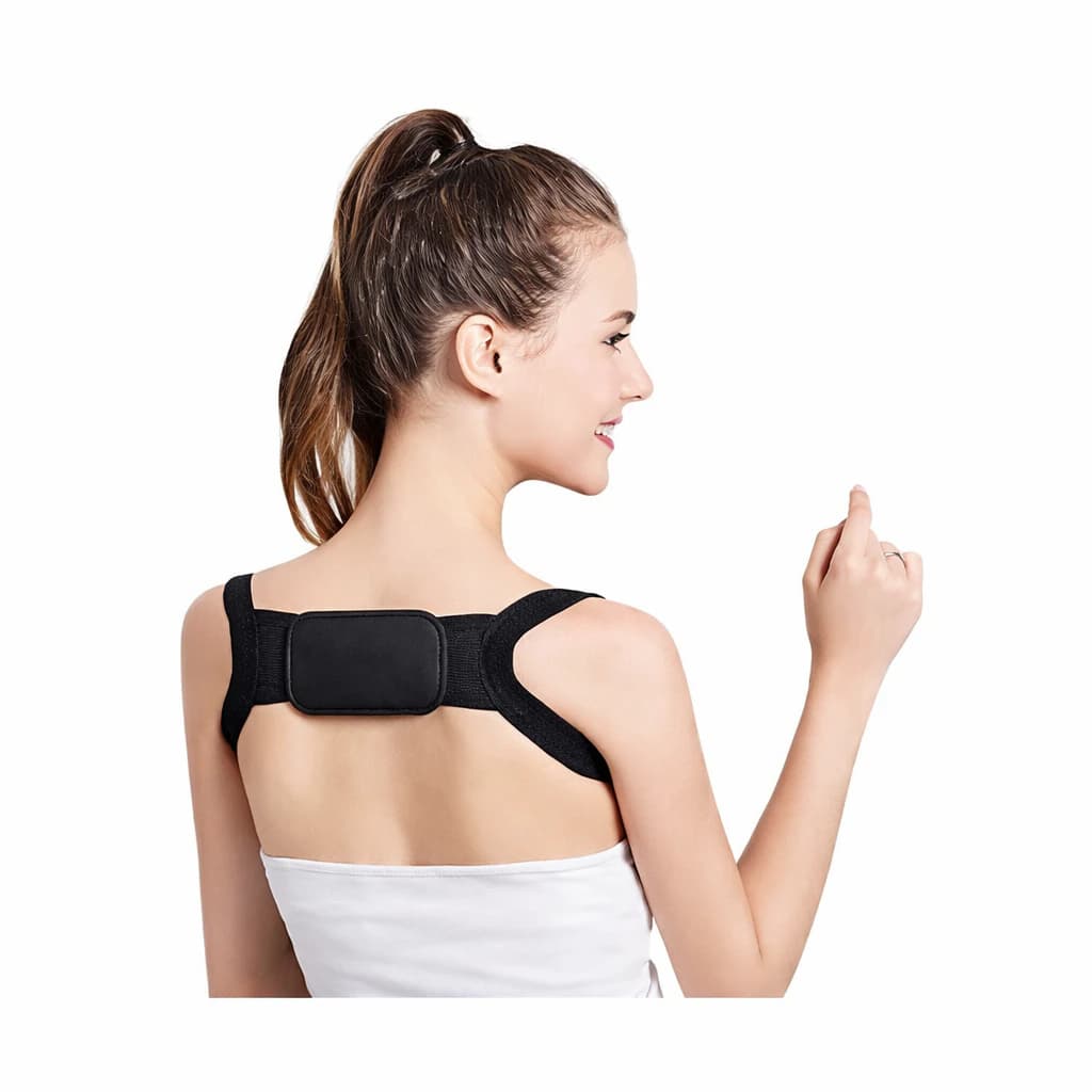 Posture Corrector for Back and Shoulders, Adjustable, White, Spine Support  