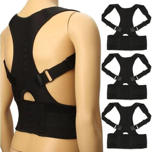 Back and Shoulder Corset, Black, Adjustable, Posture Support, Unisex  