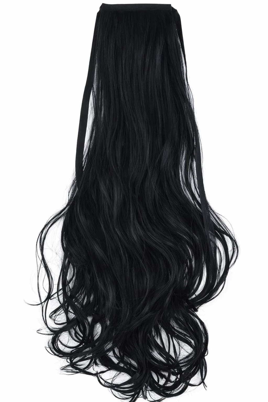 Black Wavy Synthetic Ponytail Long Curly Hair Piece