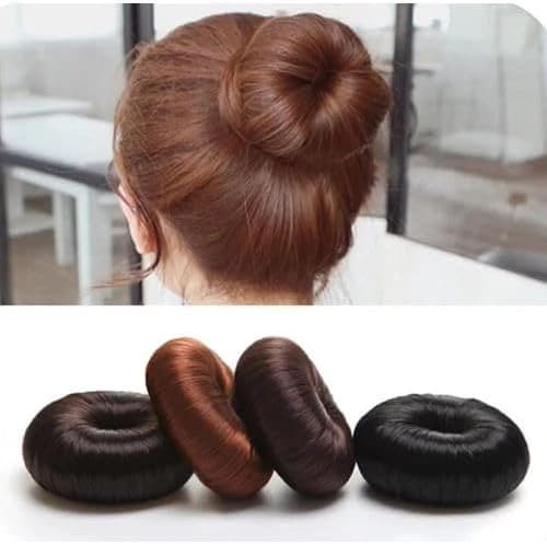 Round Hair Bun Brown Hairstyle Accessory for Bun Styling
