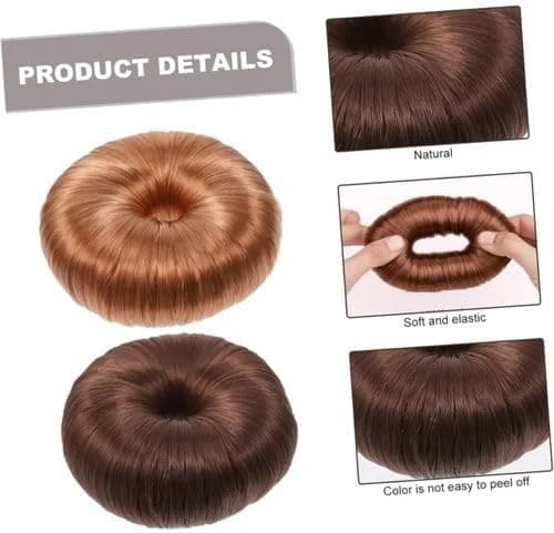 Round Hair Bun Brown Hairstyle Accessory for Bun Styling