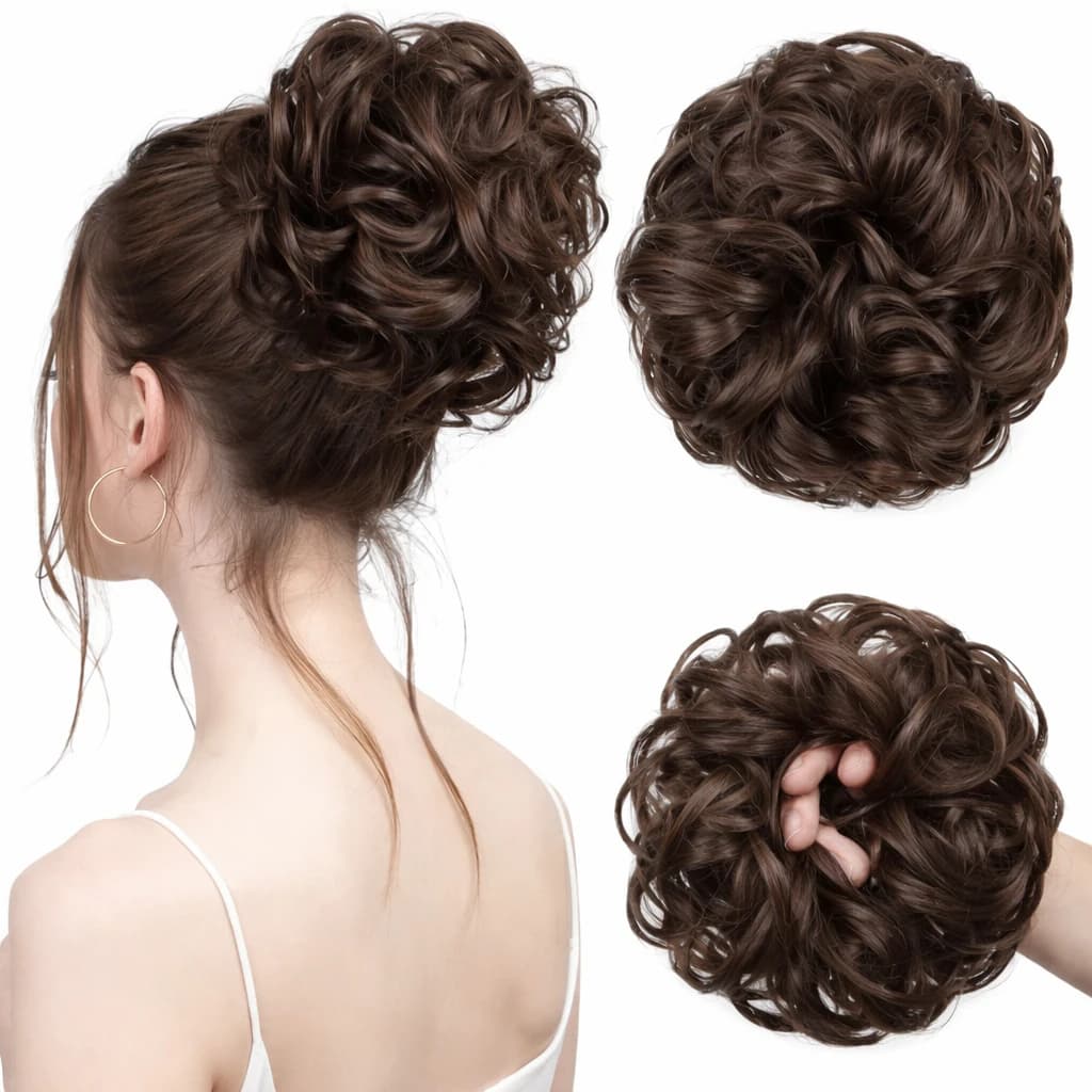 Brown Hair Bun Curly Hair Bun Hair Accessories for Women