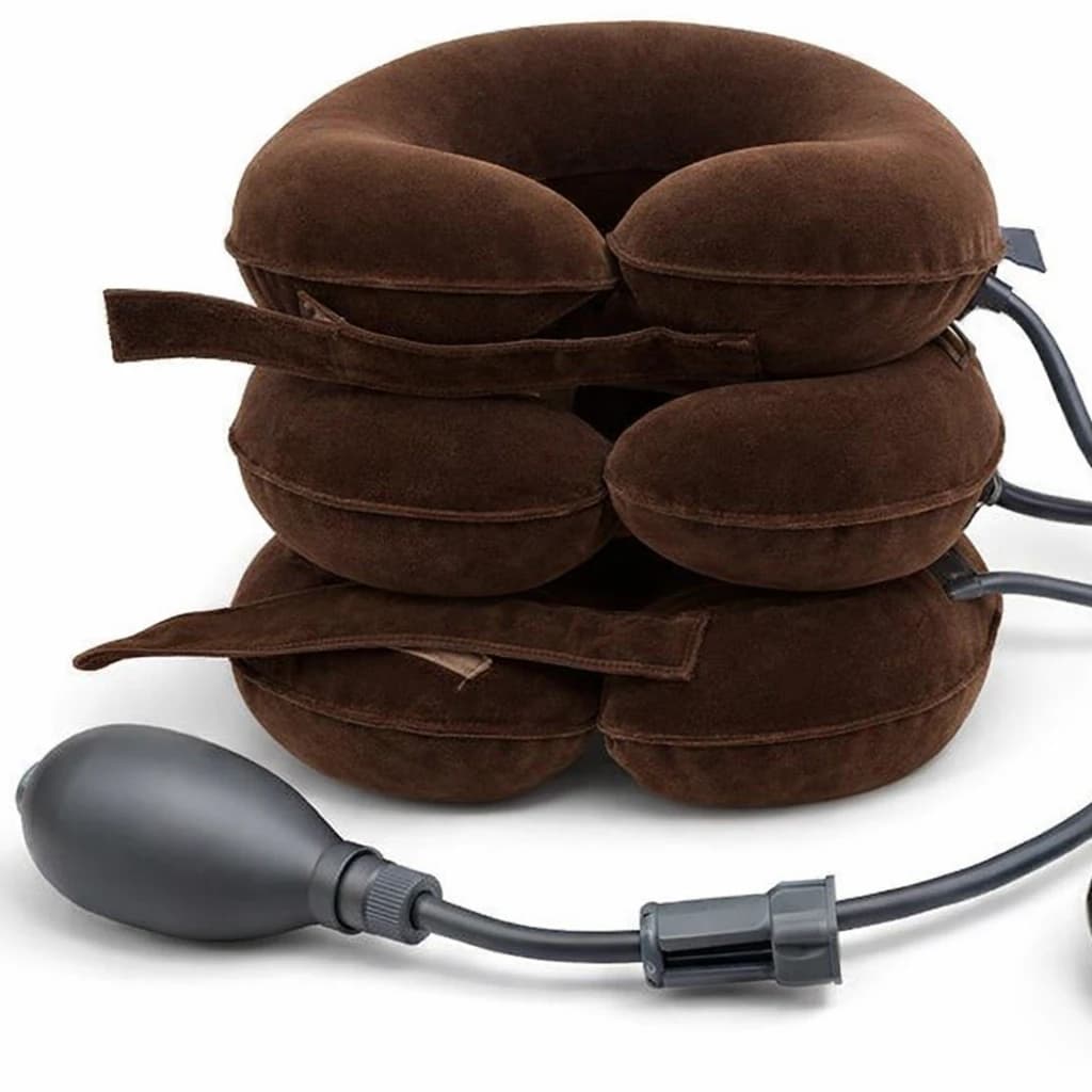 Inflatable Air Neck Traction Device, Brown, Neck Pain Relief and Physiotherapy