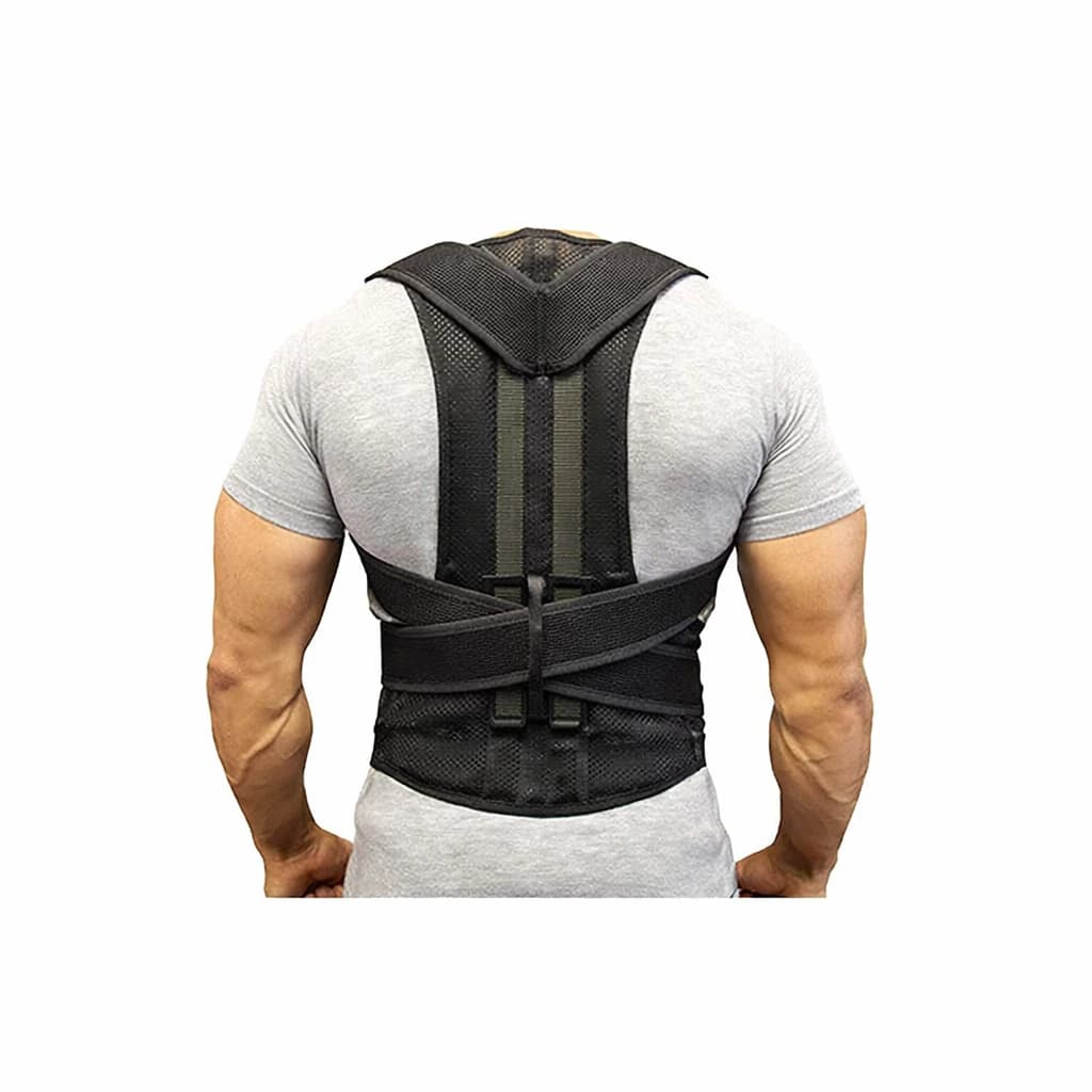 Back and Shoulder Brace, Posture Correction Belt, Black, Adjustable
