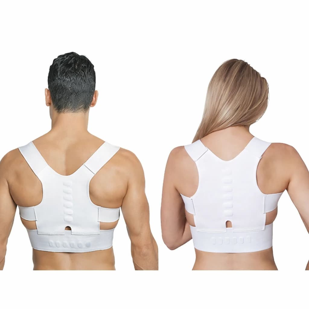 Back and Shoulder Corset White Adjustable Support Posture Corrector 