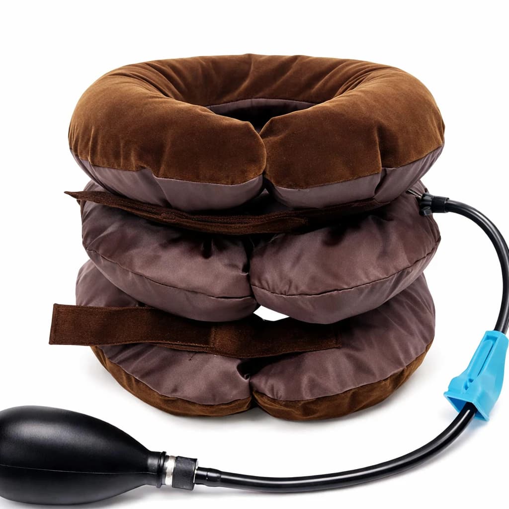 Air Neck Traction Device, Inflatable, Brown, Neck Pain Relief and Physiotherapy