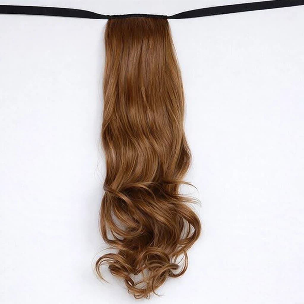 1 Piece Brown Wavy Synthetic Hair Tail with Bow