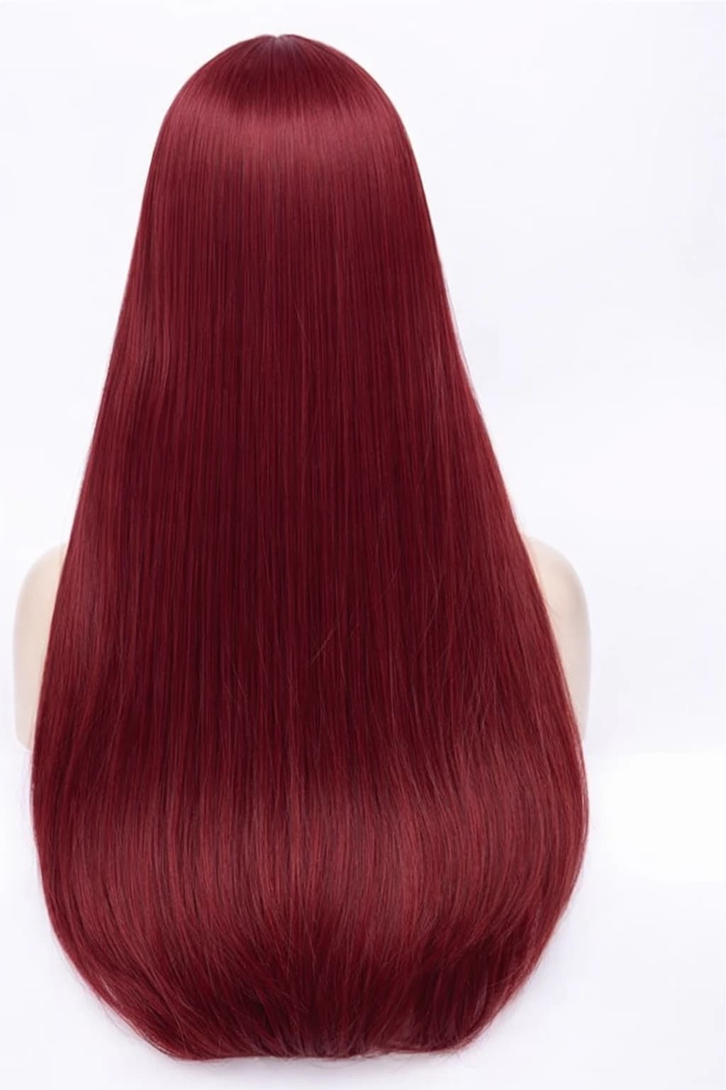 Wine Red Long Straight Wig Synthetic Wigs for Women