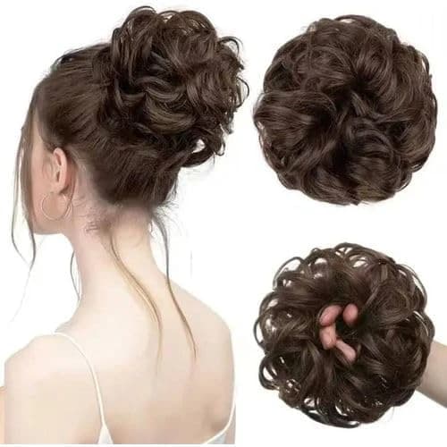 Brown Hair Bun Curly Chignon Hair Bun Synthetic Hair Accessories for Women
