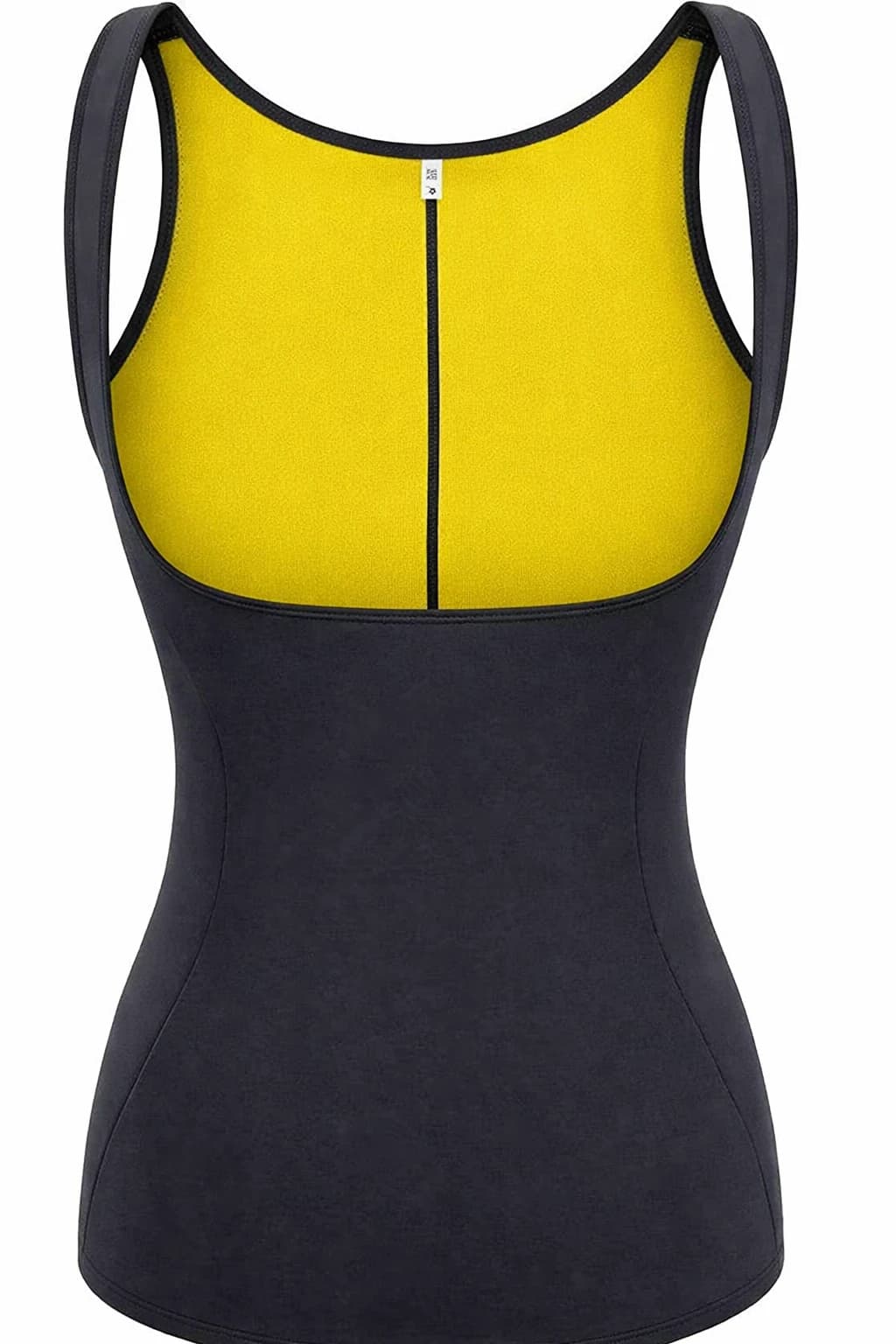 Neoprene Slimming Vest for Women, Black with Yellow, Fat Burning Sweat Clothes, 