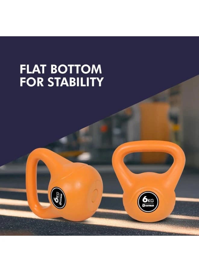 6kg Kettlebell - Comfortable handle and flat base for stability -Suitable weight