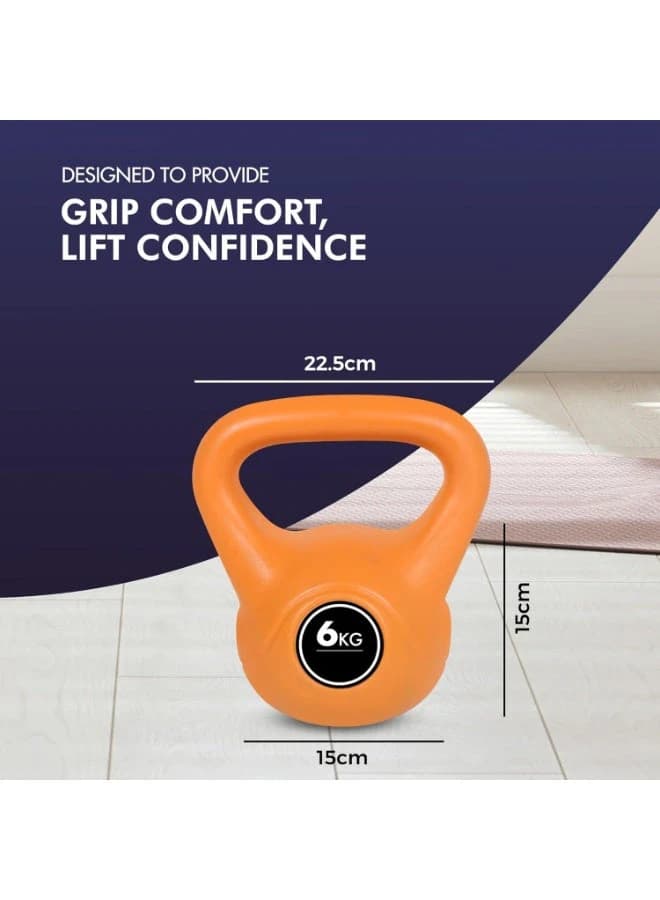 6kg Kettlebell - Comfortable handle and flat base for stability -Suitable weight