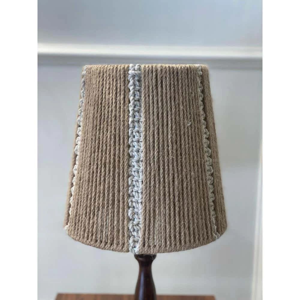 TBS Burlap Threads Boho Table Lamp, 45 ×23 cm - Beige