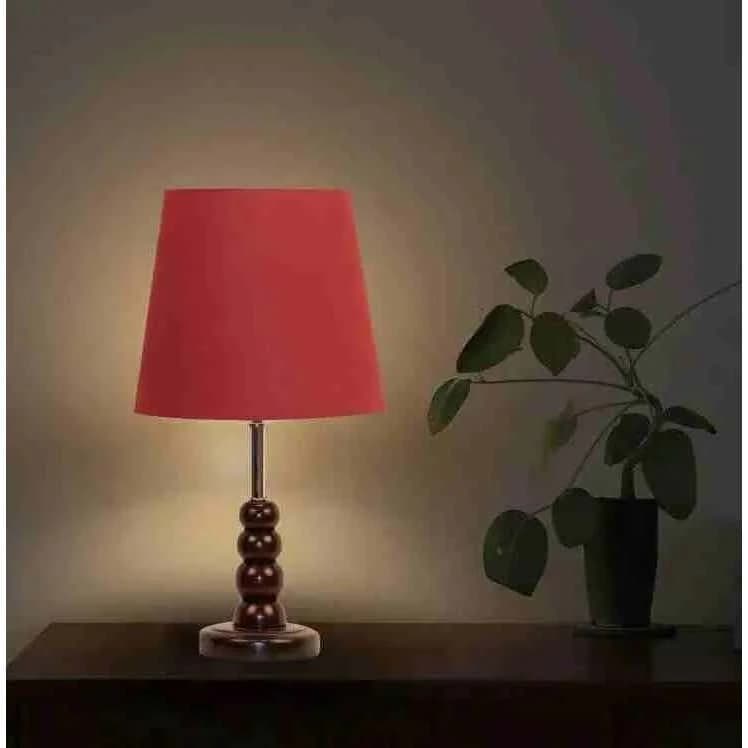 TBS Fabric Modern Table Lamp, 45 ×23 cm - Burgundy