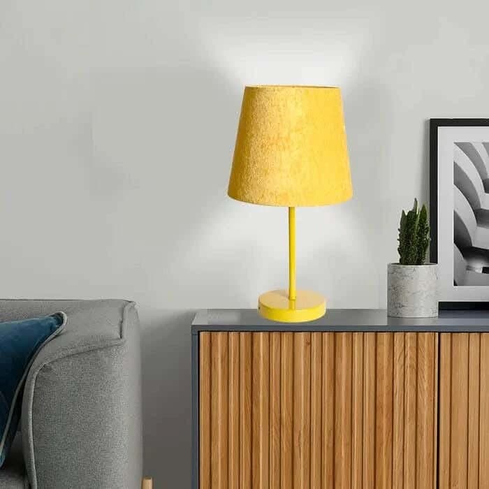 TBS Fabric Modern Table Lamp, 45 ×23 cm - Mustard