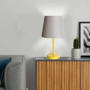 TBS Fabric Modern Table Lamp, 45 ×23 cm - Grey