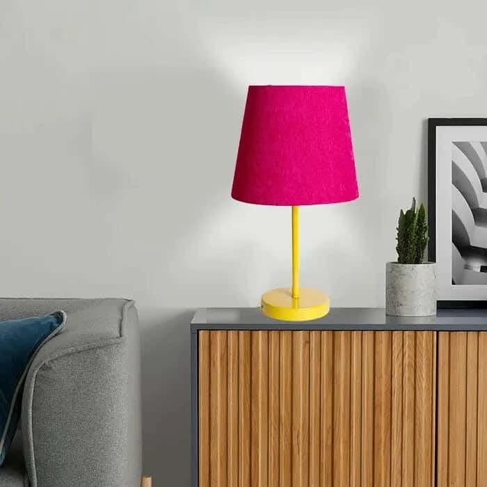 TBS Fabric Modern Table Lamp, 45 ×23 cm - Fuchsia