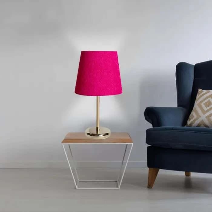 TBS Fabric Modern Table Lamp, 45 ×23 cm - Fuchsia
