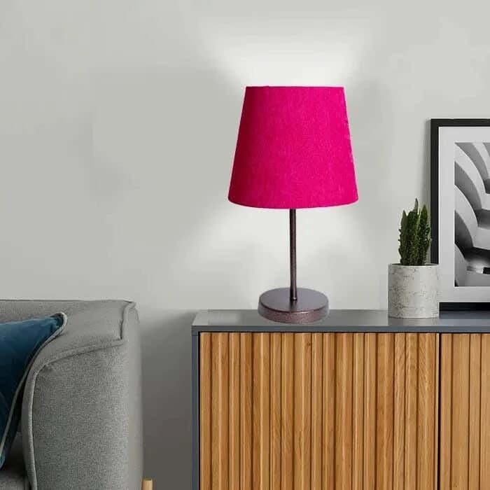 TBS Fabric Modern Table Lamp, 45 ×23 cm - Fuchsia