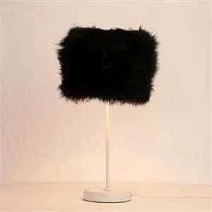 TBS Fur Modern Table Lamp, 45 ×25 cm - Black
