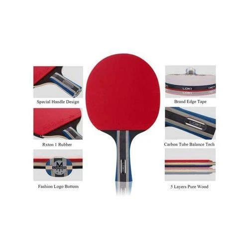  2 Star carbon Table Tennis Racket Long Hand ( Color may vary )