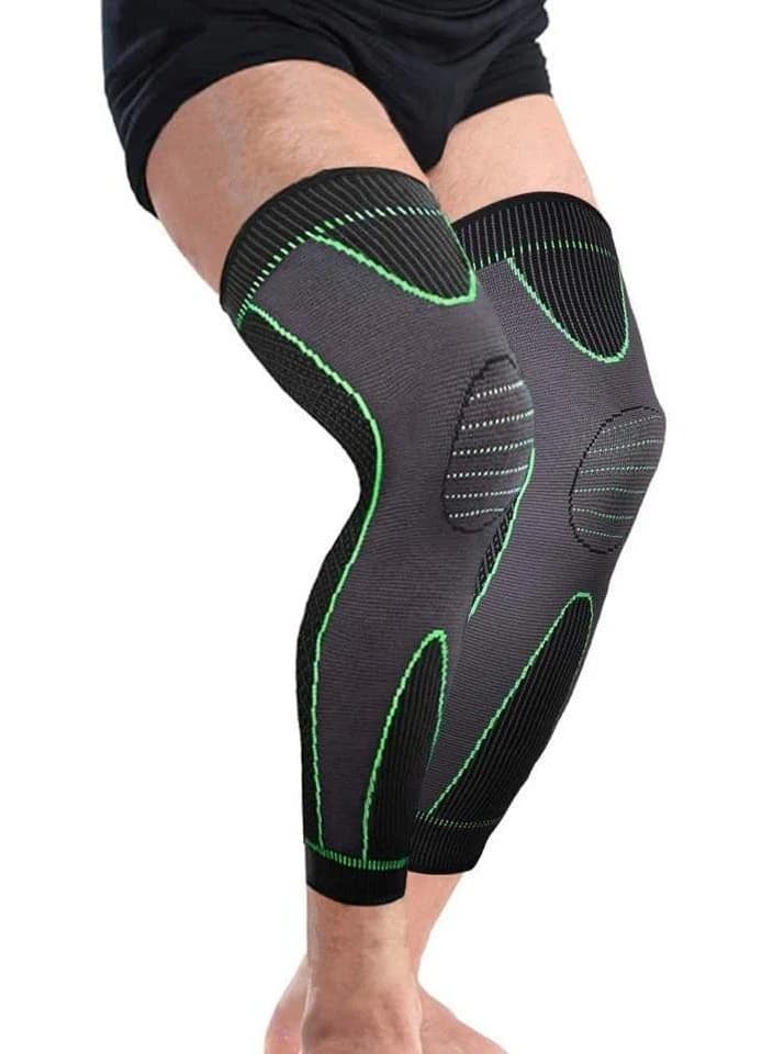 1 Pair Medical Long Compression Elastic Knee Brace Leg Sleeve with Upper 