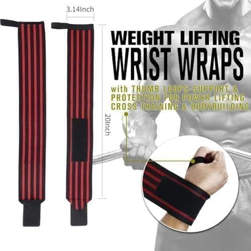 1 Pair Wrist Wraps Thumb Loops for Weightlifting, Bodybuilding and Strength 
