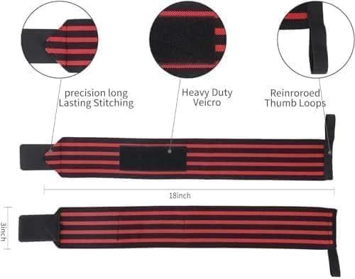 1 Pair Wrist Wraps Thumb Loops for Weightlifting, Bodybuilding and Strength 