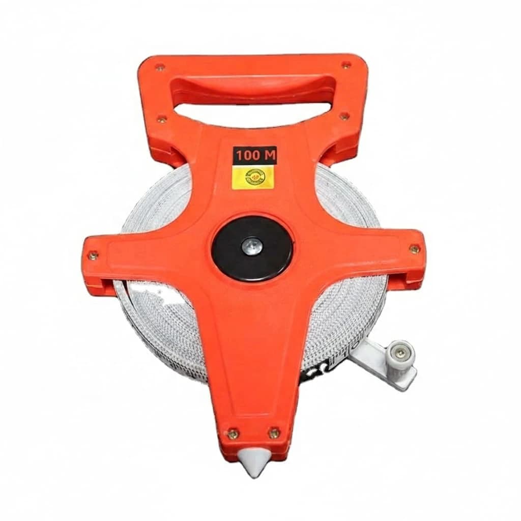 100m Long Metric Tape Measure - Durable Plastic Frame with Convenient Hand Grip 